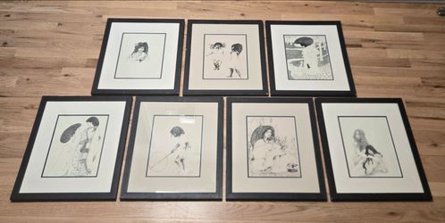 Lot (7) Robyn Kahukiwa Vtg Art Prints New Zealand Maori 18x15"