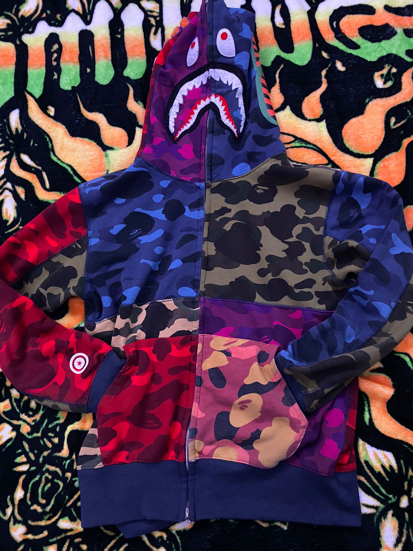 Bape hoodie cheap mix camo