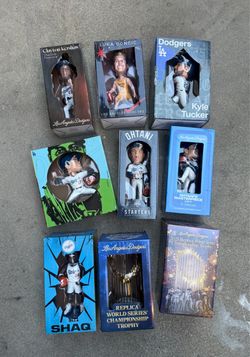 Los Angeles Dodgers Kershaw, Trophy, Kyle Tucker, Shohei Ohtani, Luka, Shaq bobblehead 4 sale or trade