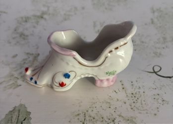 Porcelain Shoe Figurine with Floral Detail