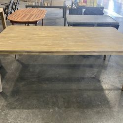 BRAND NEW OPEN BOX Rectangular Outdoor Dining Set – 100% FSC Certified Acacia Wood | Heavy Duty Solid Wood Patio Furniture | Closeout Deal | Delivery 