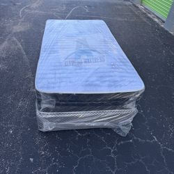 Twin mattress and box spring set (2pc - new) 