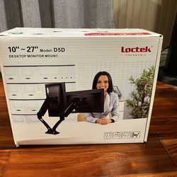 NEW Loctek D5D Dual Monitor Mount - Gas Spring - Fits 10"-27"