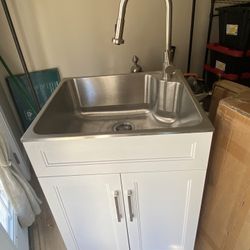 Sink with Cabinet! Already Plumbed. Great for Laundry or Your Camp!