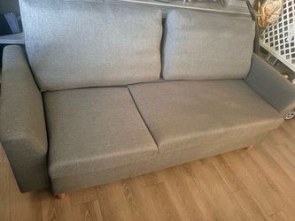 Gray Fabric Two-Seat Sofa futon