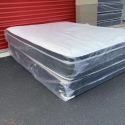 NEW Mattress Queen Size Pillowtop With Box Spring // Offer  🚚