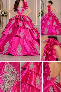 Luxury Hot Pink Pageant Ball Gown – Crystal Embellished Princess Dress