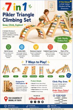 7 in 1 Pikler Triangle Climbing Set