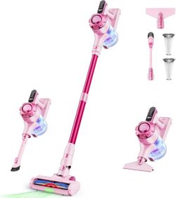 Cordless Vacuum Cleaner, Lightweight Stick Vacuum, Powerful Suction, Vacuum Cleaners, Pink