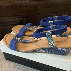 Royal Blue Wedge Sandals 