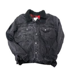 Old Navy Size Medium Black Denim Jacket with Sherpa Collar