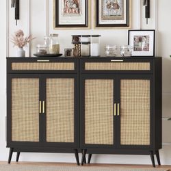 New in a sealed box  Set of 2  Carmele 31.5" Sideboard Buffet With 2 Drawer & 4 Doors 