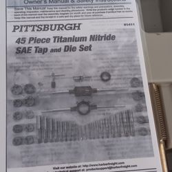 Pittsburgh 45 Piece Titanium Nitride SAE Tap And Die Set