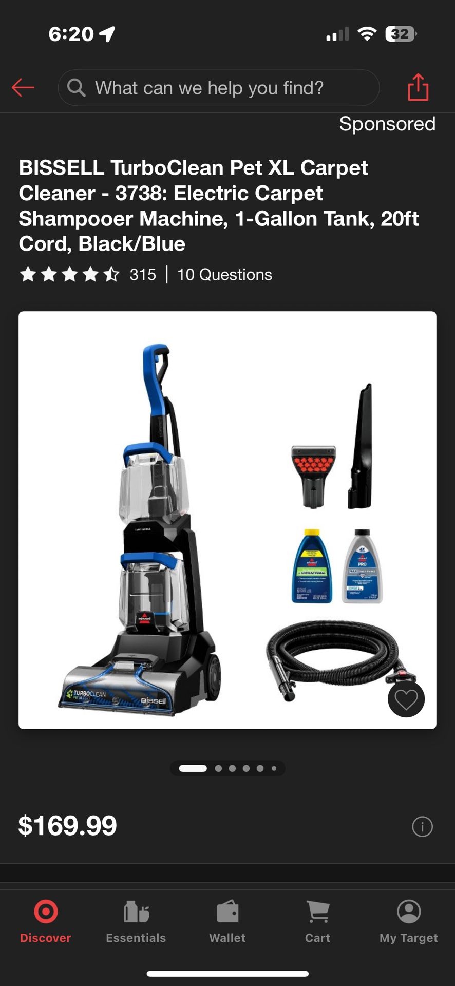 Bissell Turbo Clean PET XL Carpet Cleaner
