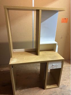 Wooden Desk with Whiteboard
