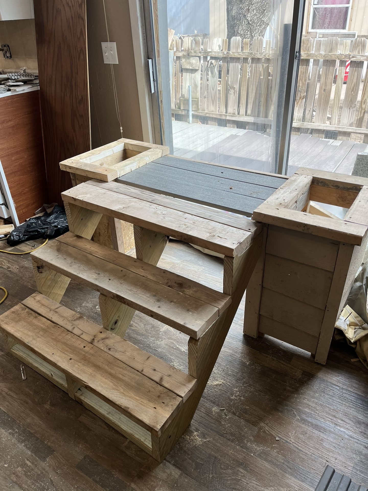 36”  Entrance Walkway, 24” Planter Boxes.