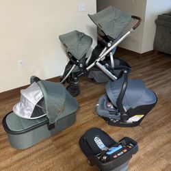 Uppababy Vista V2 Stroller and Bassinet and Carseat 