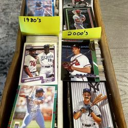 Baseball Cards from Multiple Decades. 