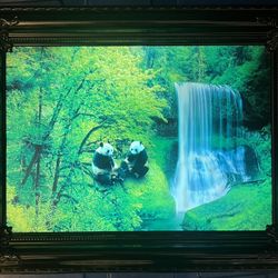Panda Bear Flowing Waterfall Light 