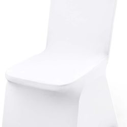VEVOR 150 Pcs White Chair Covers Polyester Spandex Chair Cover Stretch Slipcovers for Wedding Party Dining Banquet Flat-Front Chair Covers