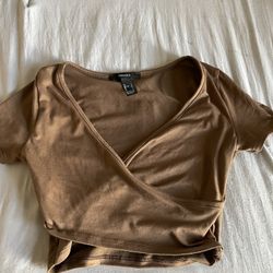 forever 21 brown crop top