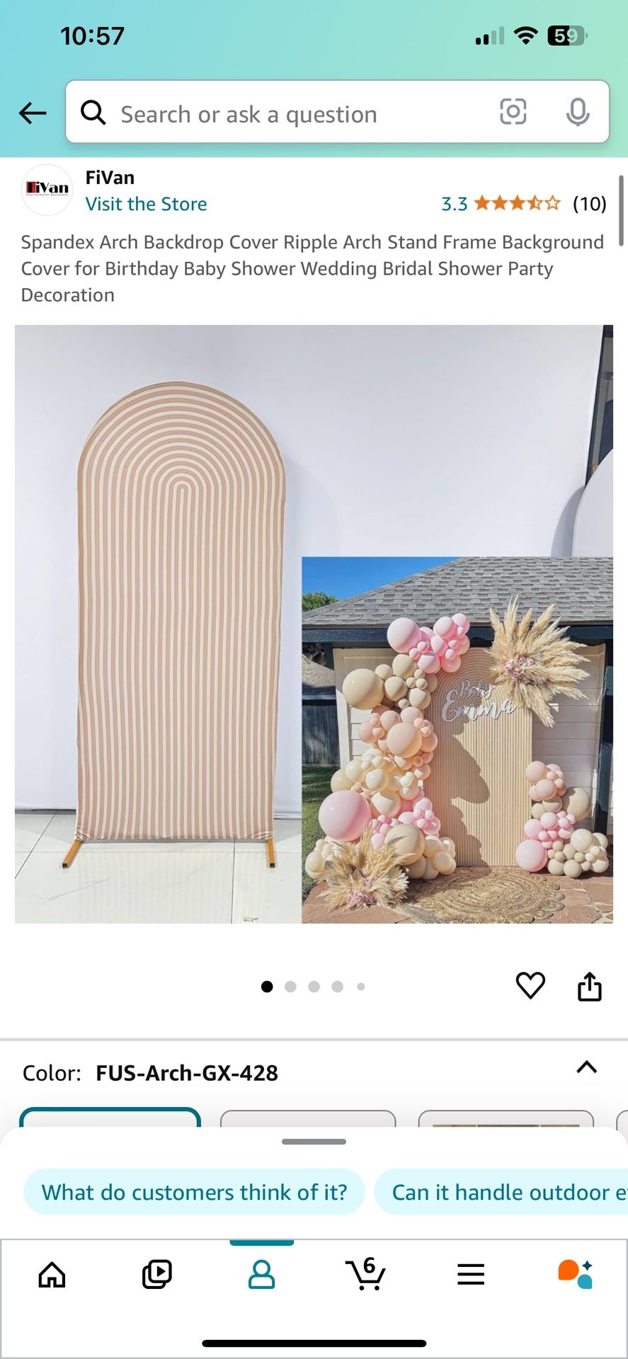 6 Ft Ripples Arch Cover