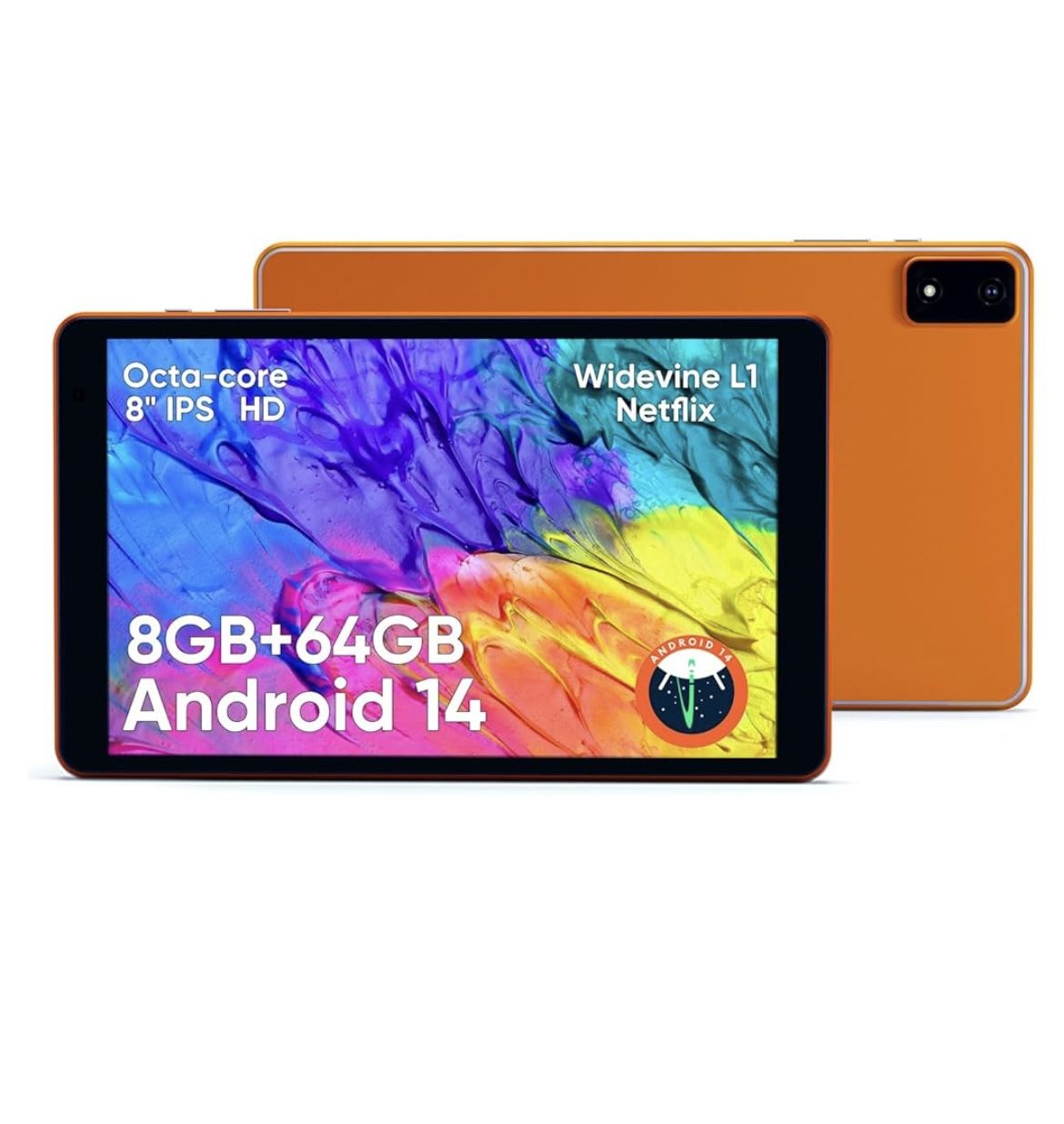 8 inch Tablet, Metal Body Octa-Core Processor Android 14 Tablet , 8GB RAM, 4000mAh Battery, 64GB Sto