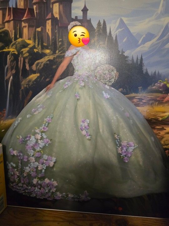 Sage Green Sweet 16 Dress
