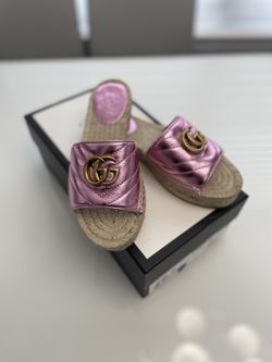 Pink Gucci Espadrille Sandals 