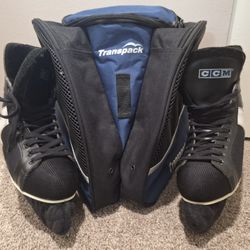 CCM Mens 9 Ice Skates and Travel Bag