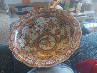 Large Old Imari Castillian Wash Basin