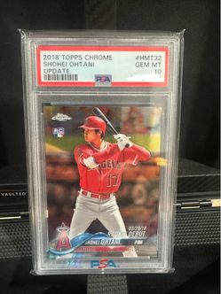 2018 TOPPS CHROME UPDATE #HMT32 SHOHEI OHTANI ROOKIE RC PSA 10