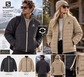 Salomon Reversible Insulated Jacket Men's M Black Tan Unisex Outdoor