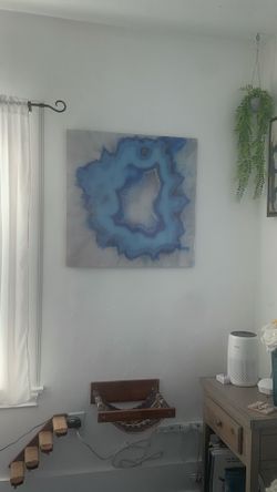 30” x 30” Modern Blue Agate Abstract Acrylic Wall Art