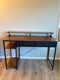 Wood Desk with 2 cabinets