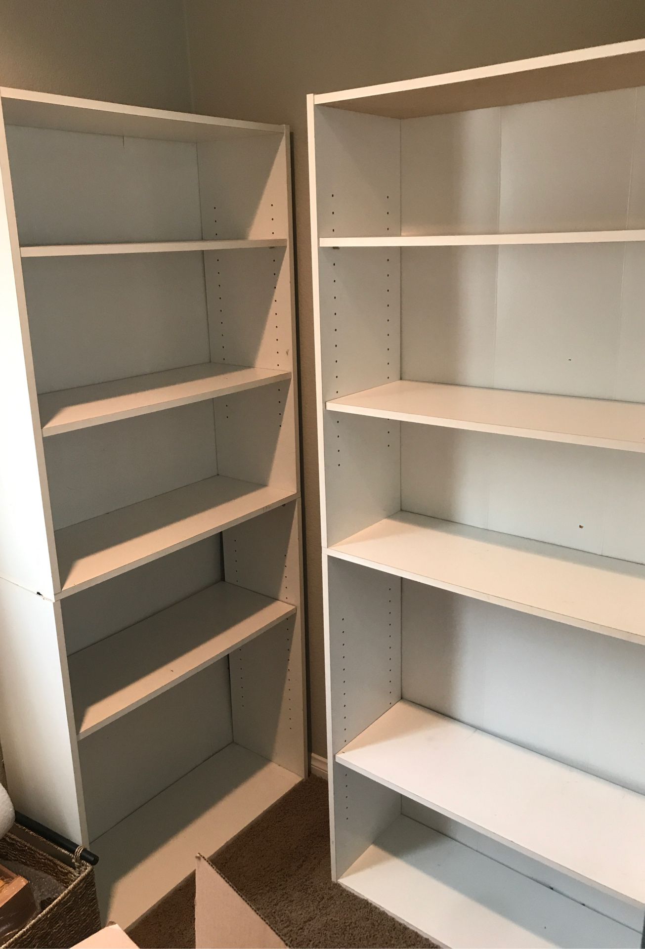 (2) used bookshelves 70” tall 29.5” wide