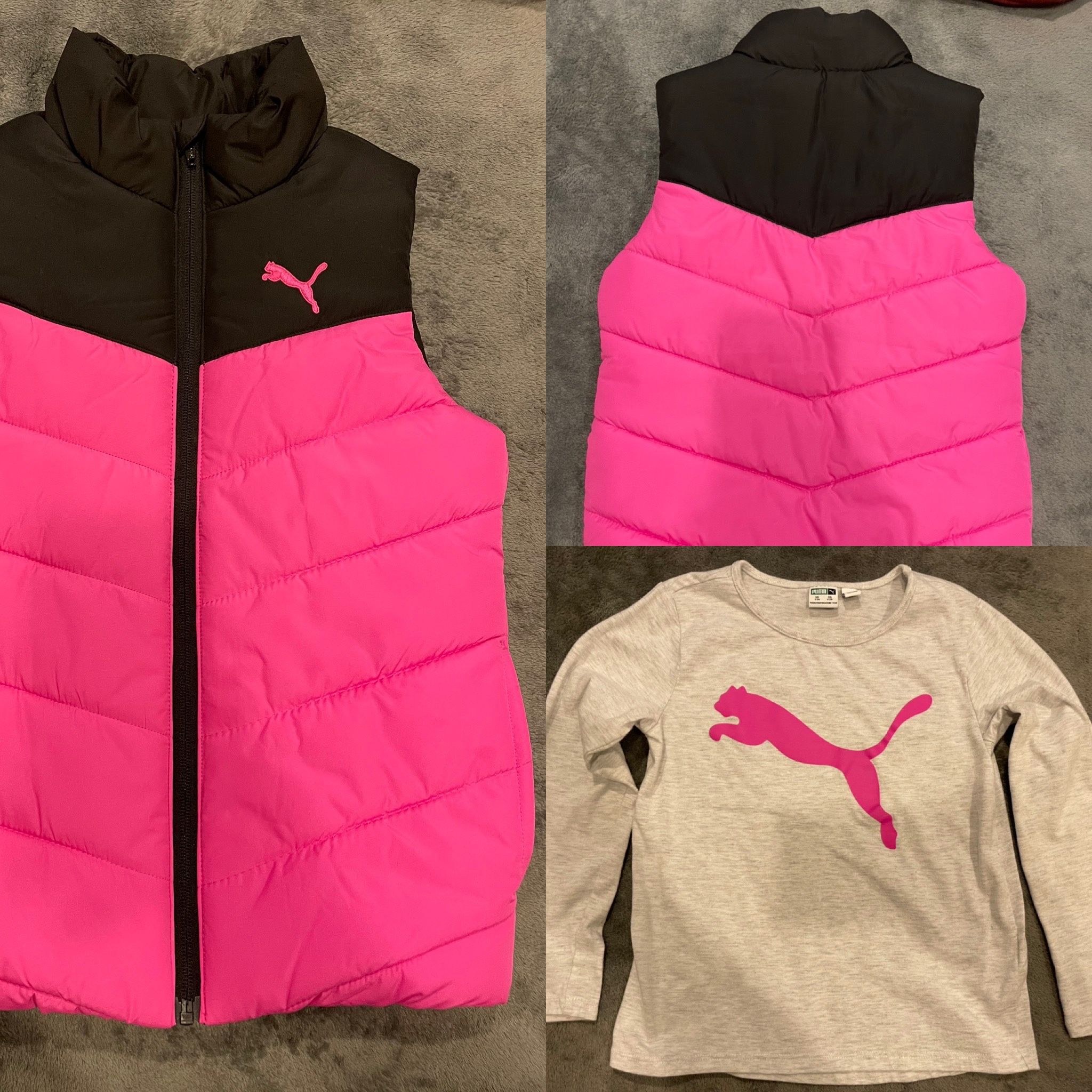 Puma Puffer Pink Vest (Size 8)