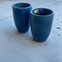 Blue Plant Vases