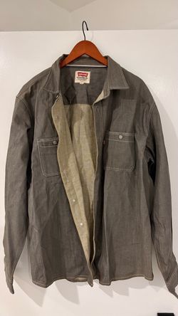 Vintage Levi's Men's Grey Denim Shirt Jacket / Over-shirt - Size XXL