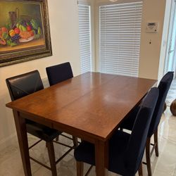 Free American Signature Bar Height Expandable Table 8 Chairs