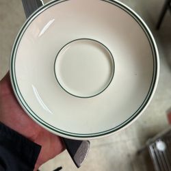 5” Plate Coffee Green Rim 