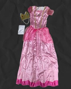 Princess Peach Costume Small Woman Dress with Crown