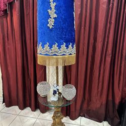 Vintage Blue Tall Lamp