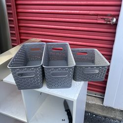 Gray Decorative Storage Containers