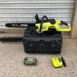 RYOBI 40V HP Brushless 20 in. Battery Chainsaw with 4.0 Ah Battery and Charger