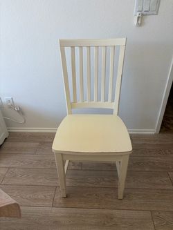 Vintage Y2K Shabby Chic Off-White Solid Wood Pottery Barn Teen Essential Desk Chair