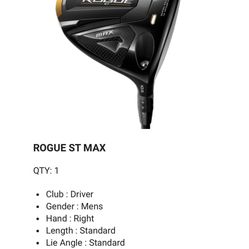 Callaway Rogue ST Max Driver For Sale! Hit Once On The Range 