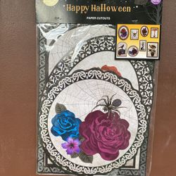 Halloween Rose Paper Cutouts 8 Pcs