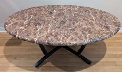Earth-Toned Faux Marble Coffee Table