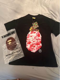 Bape Red and pink black tee